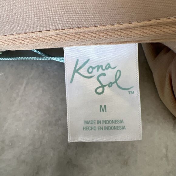 Kona Sol Womens M (8/10) Tropical Pique Bandeau Full Coverage One Piece Swimsuit - Picture 10 of 11